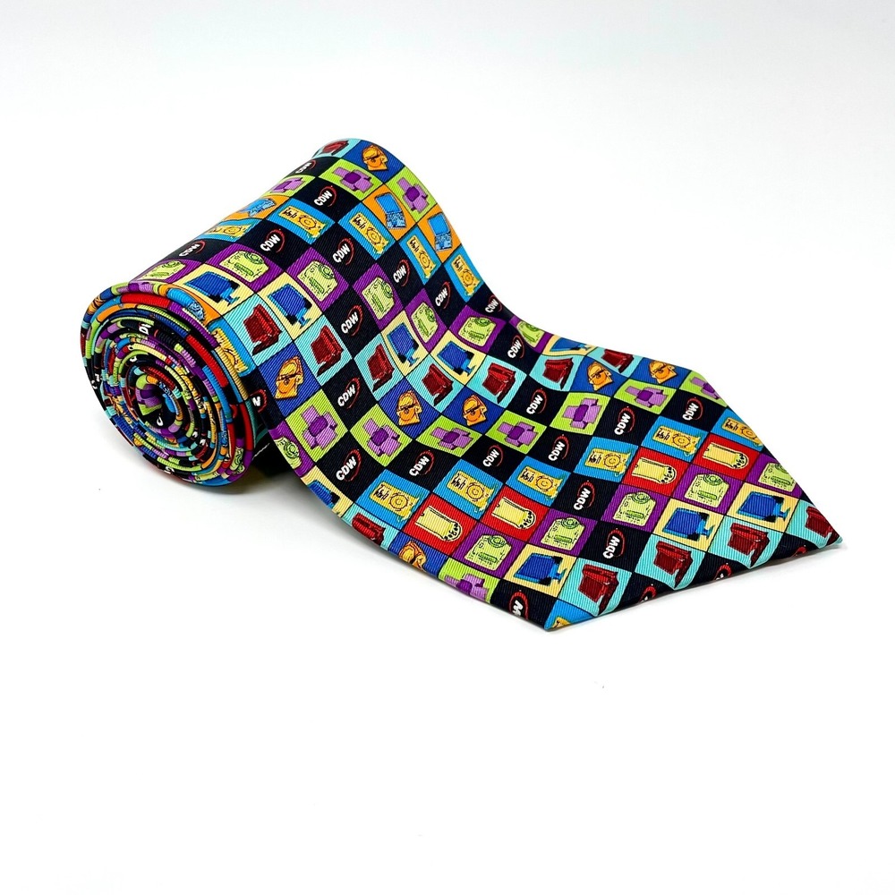 CDW Tie Multicolor Motif/CDW 100% Silk Men's Necktie